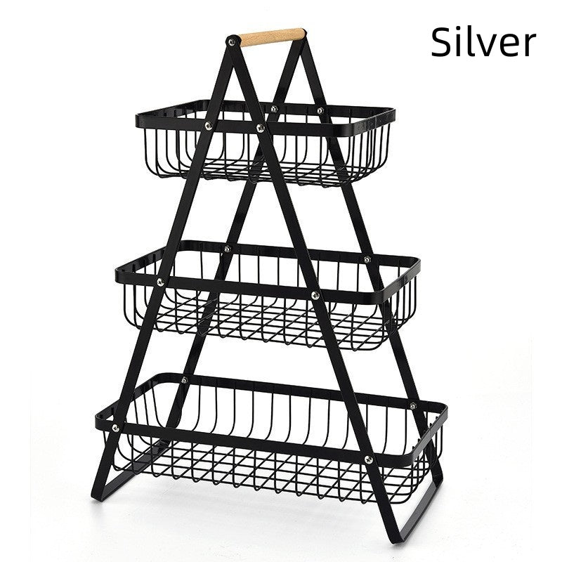 portable Detachable Iron Fruit Basket kitchen Storage Rack Household Organiser