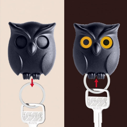 Night Owl Magnetic Wall Key Holder With Keychains Rustic Home Decor Organiser