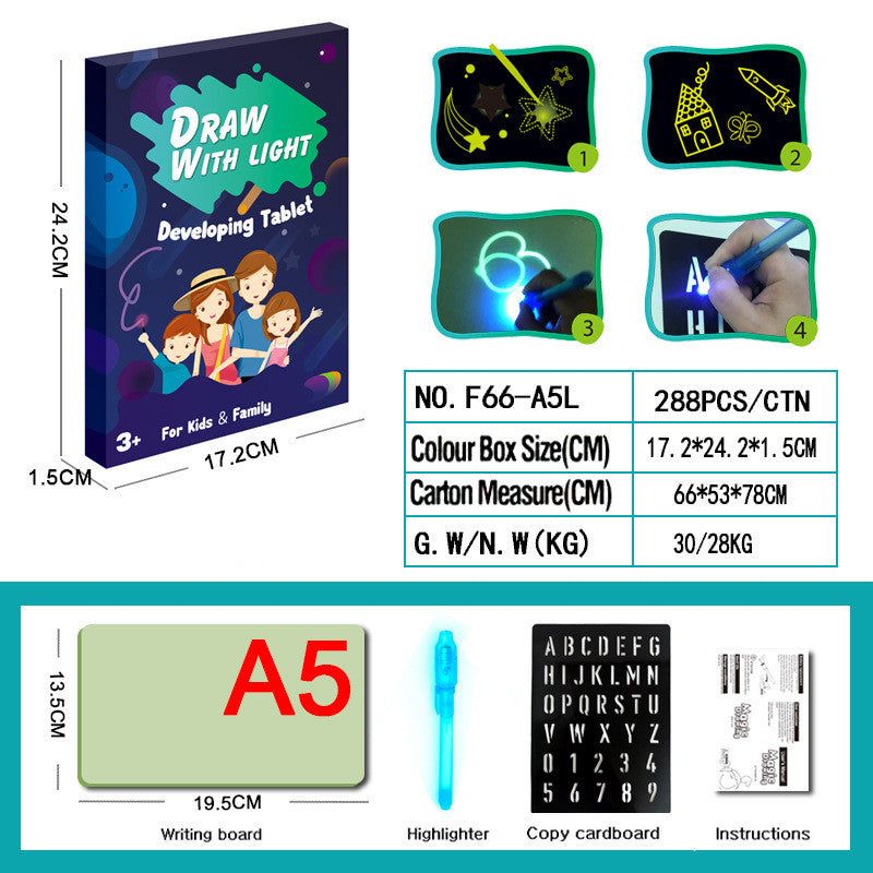 3D Magic Drawing Pad-Kids Educational Puzzle Light Toy