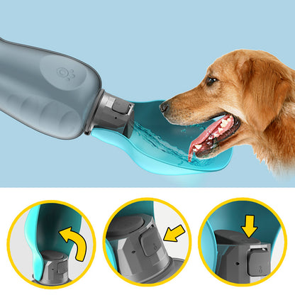 800ml Portable Dog Water Bottle Leakproof Pet Drinking Bowl For Outdoor Walking Retriever Travel Supplies.