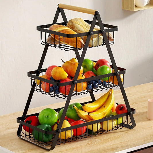 portable Detachable Iron Fruit Basket kitchen Storage Rack Household Organiser