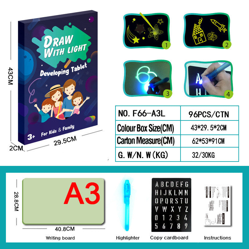 3D Magic Drawing Pad-Kids Educational Puzzle Light Toy