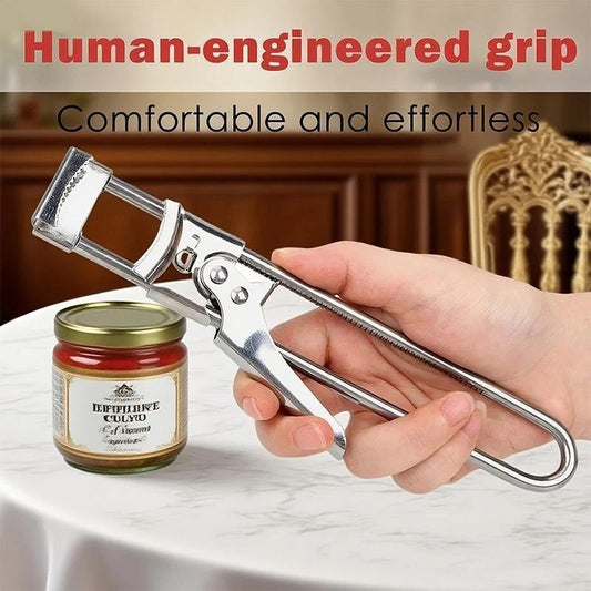 Multifunctional Adjustable Stainless Steel Can Opener Suitable For Those With Weak Hands Or Elderly People With Arthritis. Portable Metal Kitchen Utensil.