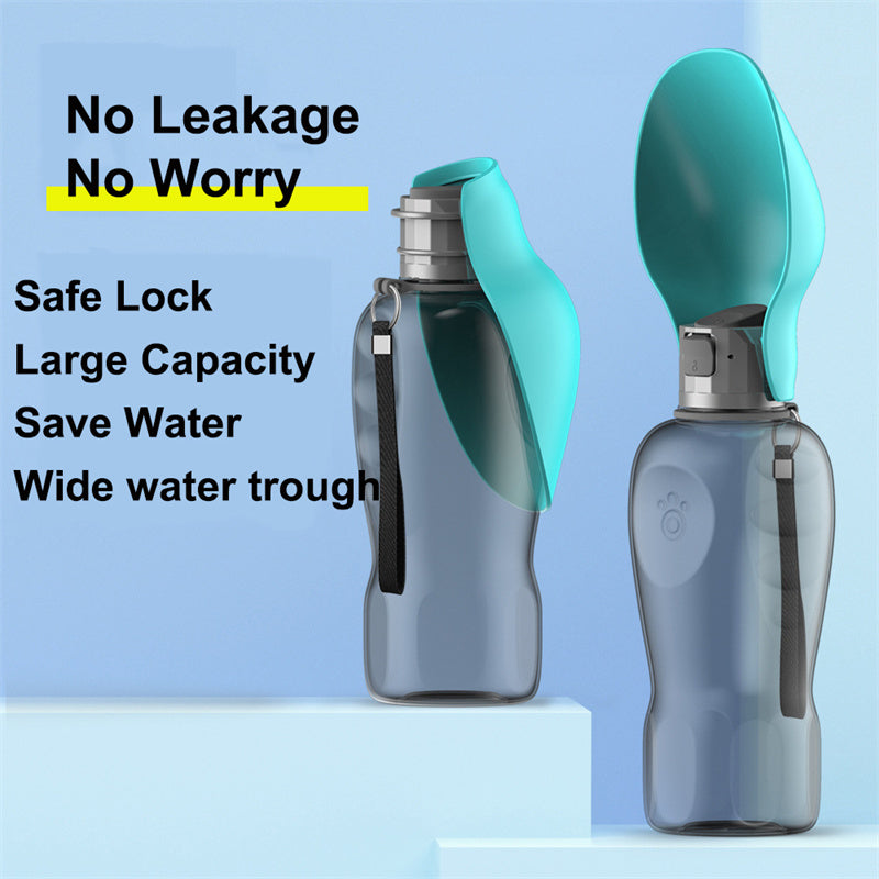 800ml Portable Dog Water Bottle Leakproof Pet Drinking Bowl For Outdoor Walking Retriever Travel Supplies.