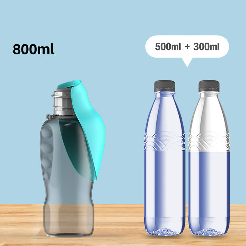 800ml Portable Dog Water Bottle Leakproof Pet Drinking Bowl For Outdoor Walking Retriever Travel Supplies.