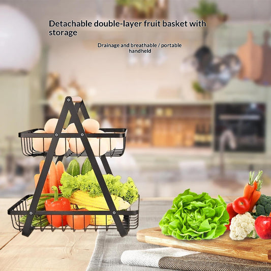portable Detachable Iron Fruit Basket kitchen Storage Rack Household Organiser